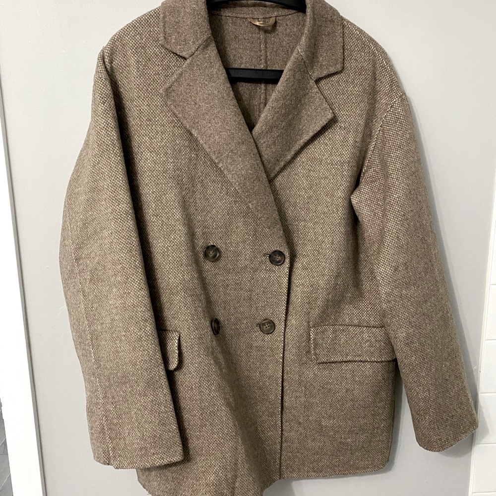 Double breast oversize wool jacket